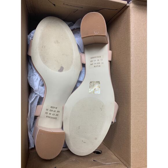 Cusolemore Womens Size 8.5 Nude Tan 2" Block Heel Open Toe Ankle Strap Sandals - Picture 7 of 8